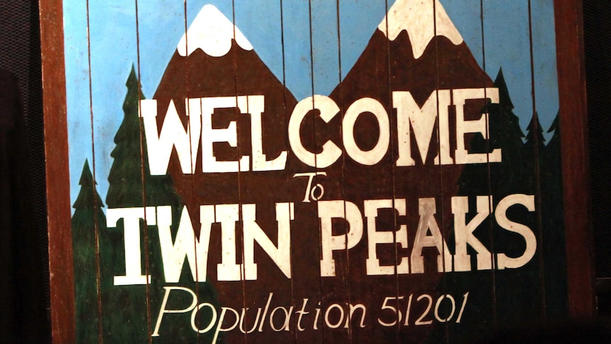 The iconic Twin Peaks sign from David Lynch's original TV Series