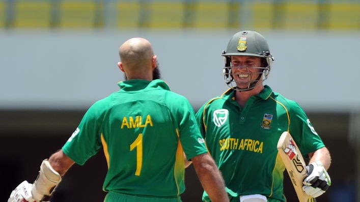 Team effort: Hashim Amla and AB de Villiers both scored centuries for the visitors.