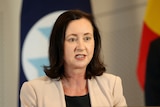 Queensland Health Minister Yvette D’Ath speaks to the media in Brisbane