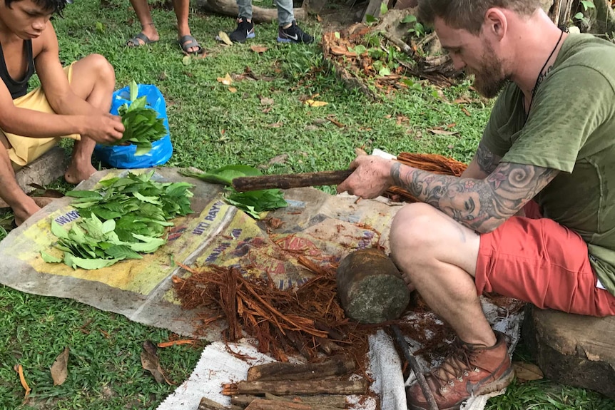 Ayahuasca ceremony preparation in Peru.