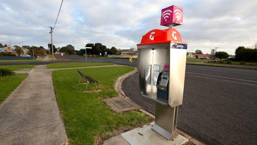 Telstra phone booth in a housing estate