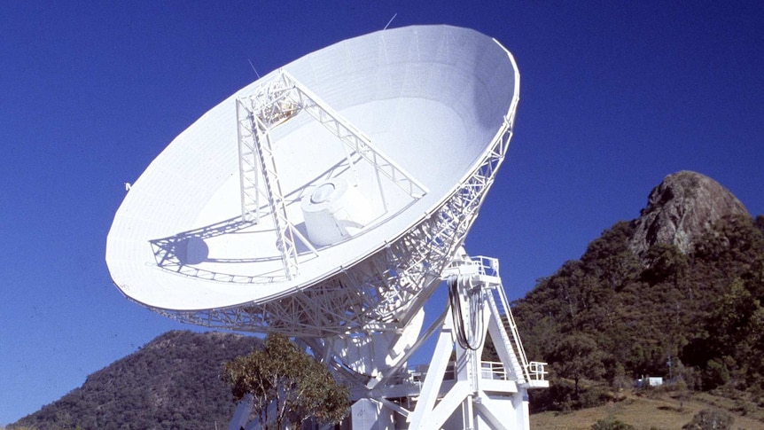 A picture of the CSIRO-operated Mopra telescope near Coonabarabran