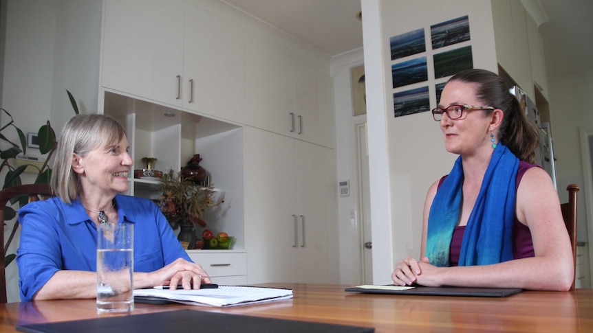 Margaret McCulloch (left) with Jennifer Clancy (right) sit.