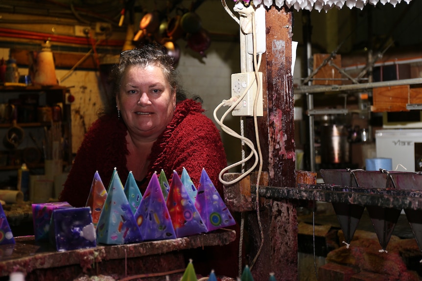 Lisa Fry at her candle factory