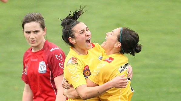 Camilleri celebrates goal against Adelaide