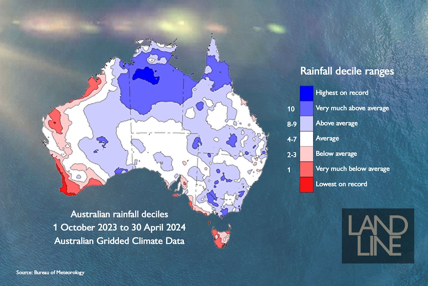 Rainfall map of Australia