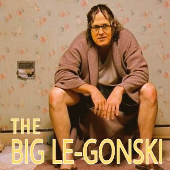 The Big Le-Gonski. A satirical movie title poster created by Twitter user @JuliaEmBee.