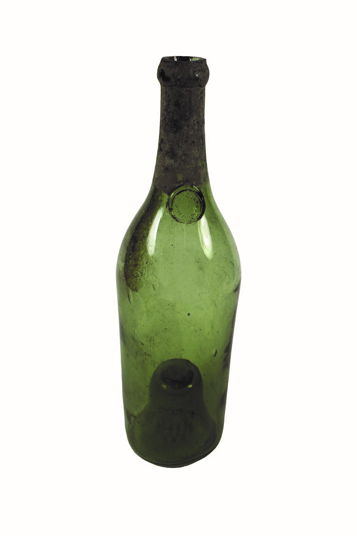 An old absinthe bottle found in Mrs Bond's rubbish pit.