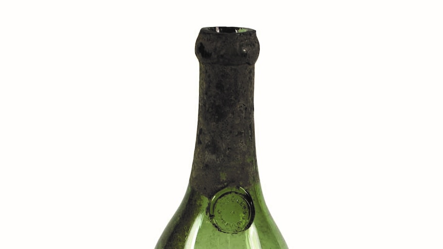 An old absinthe bottle found in Mrs Bond's rubbish pit.