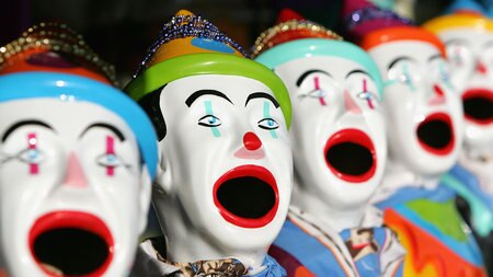 The laughing clowns at the Royal Melbourne Show. (Ryan Pierse - Getty Images)
