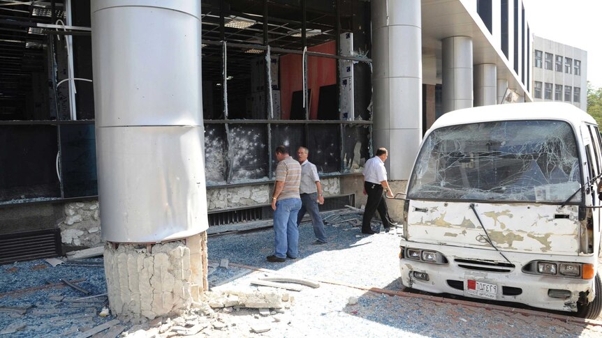 Bomb blast site in Damascus