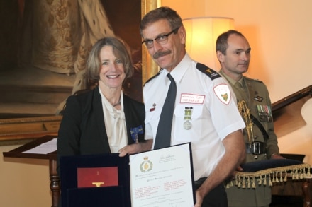 Peter James with Tasmanian Governor Kate Warner