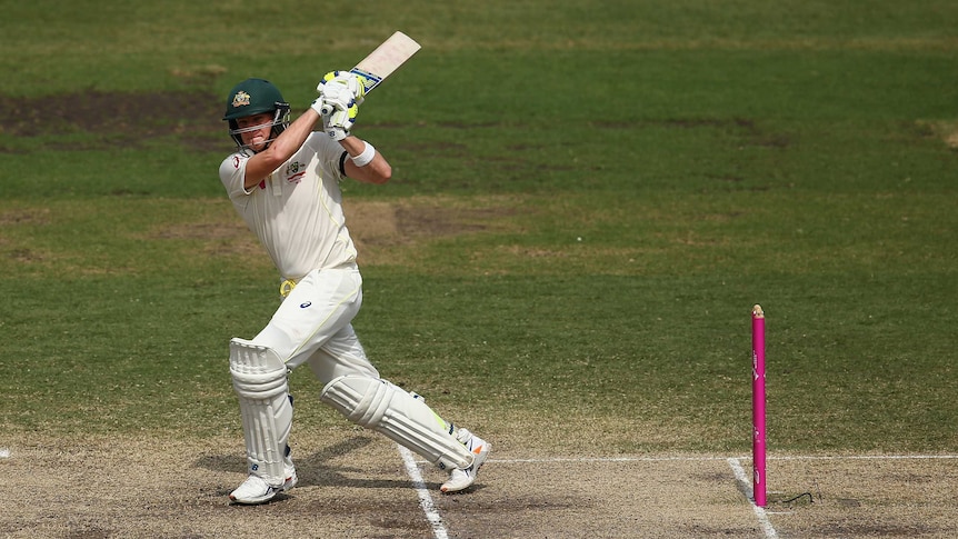 Steve Smith bats at the SCG