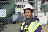 Migrant builder Leila Ipar Gobus on a building site
