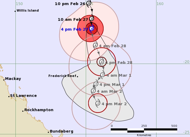 A cyclone tracking map.