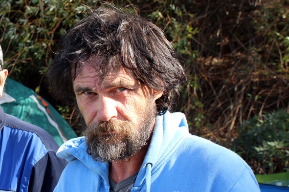 Homeless Hobart man Michael Prestage
