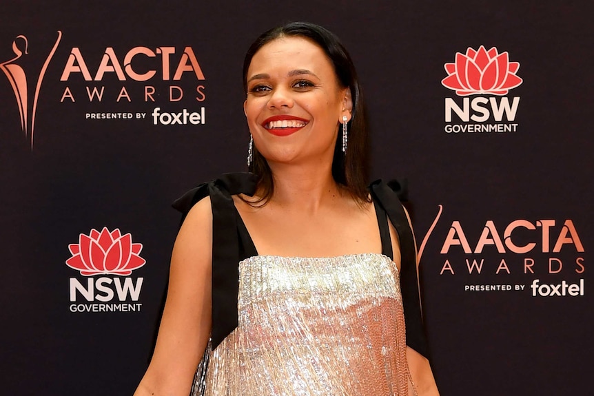 Miranda Tapsell on the red carpet in Sydney today