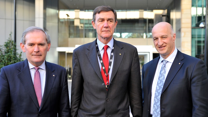 Michael L'Estrange, former chief of the defence force Angus Houston and refugee advocate Paris Aristotle.