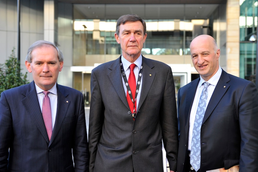 Michael L'Estrange, former chief of the defence force Angus Houston and refugee advocate Paris Aristotle.