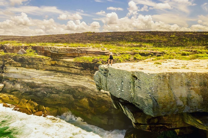 Eagle Rock and Curracurrong Falls in the Royal national park, New South Wales.