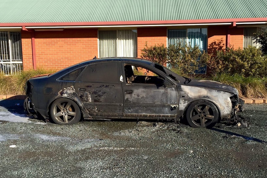 Burnt out car.