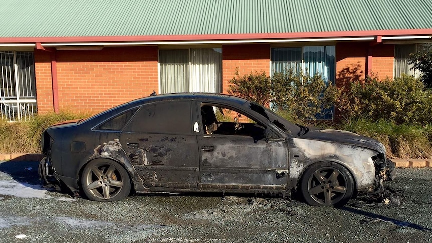 Burnt out car.