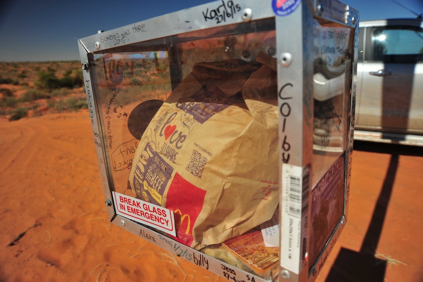 McDonald's emergency food in the Simpson Desert