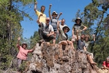 Protesters at a Tasmanian logging site.