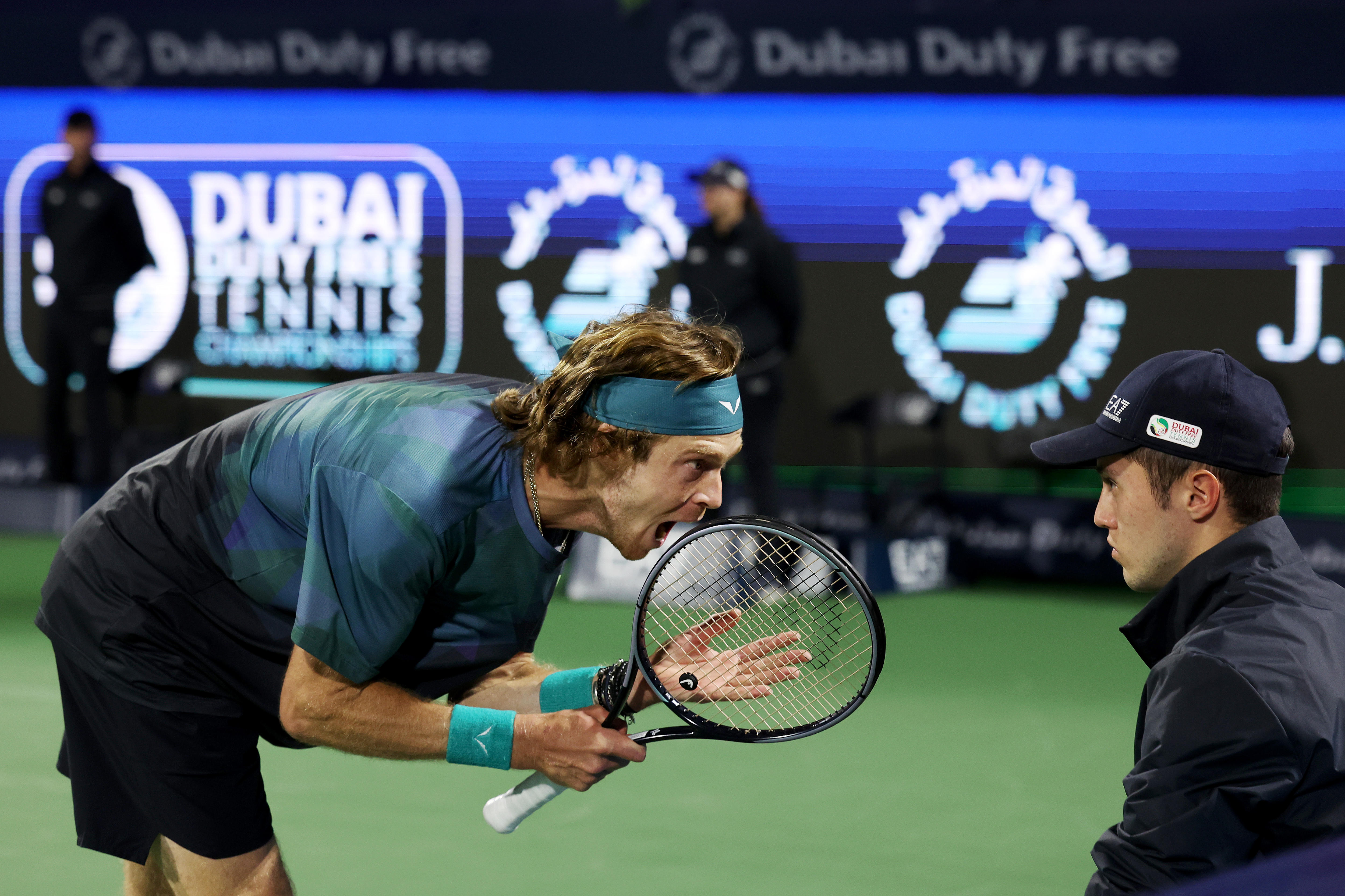 Rublev defaulted for screaming at line judge as Bublik reaches Dubai final