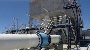 TV still of water desalination plant at Tugun on the Gold Coast in south-east Qld