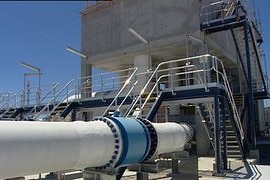 TV still of water desalination plant at Tugun on the Gold Coast in south-east Qld