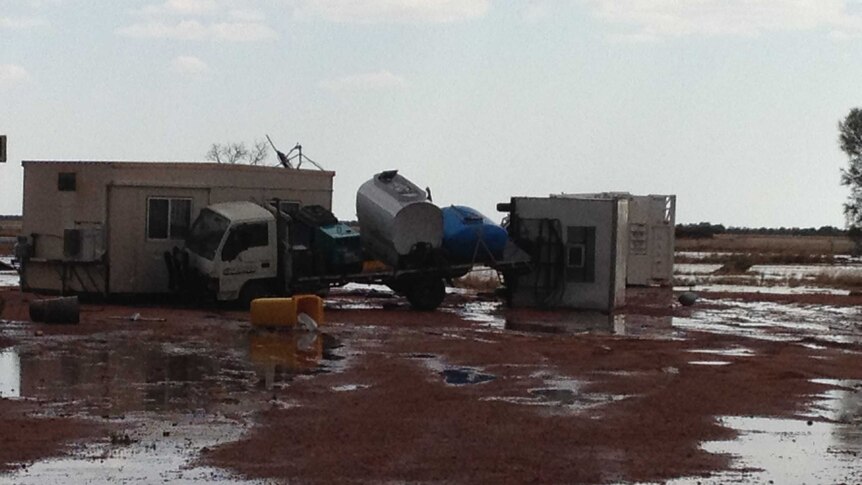 Truck damaged by storm in outback Qld