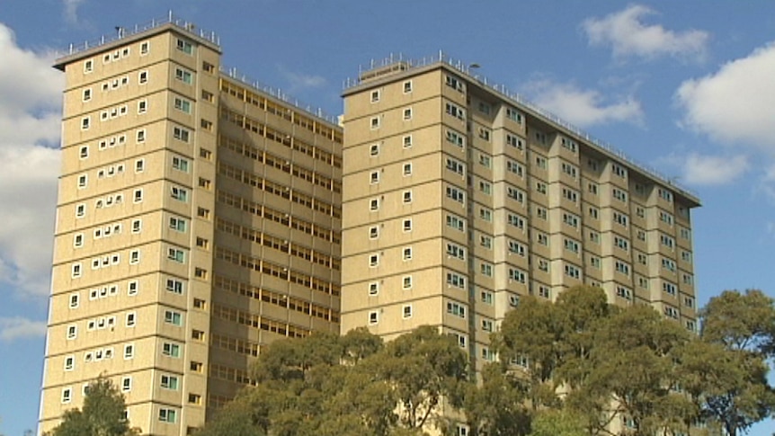 Public housing, or commission flats, in the Melbourne suburb of Flemington.