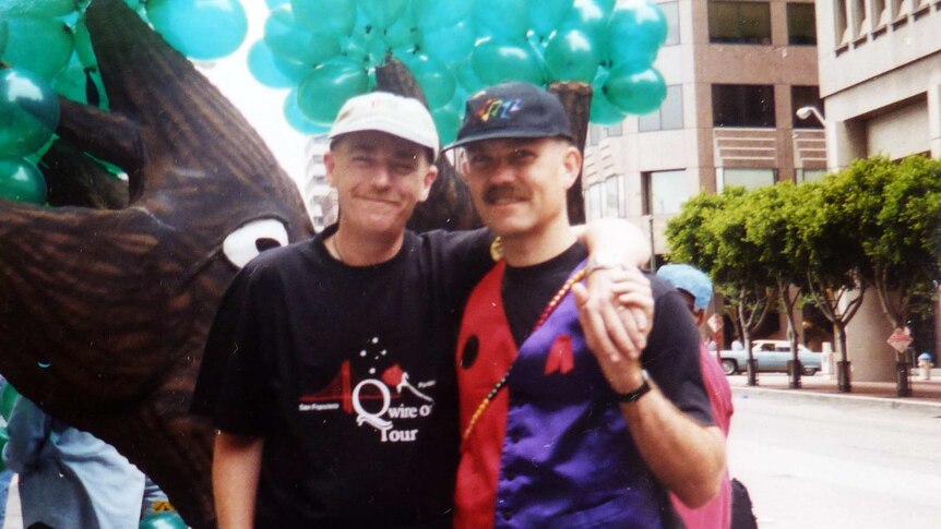 Ken Basham and Phil Habel at the Gay Pride march in San Francisco in 1988.