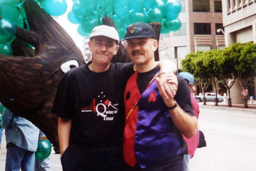 Ken Basham and Phil Habel at the Gay Pride march in San Francisco in 1988.