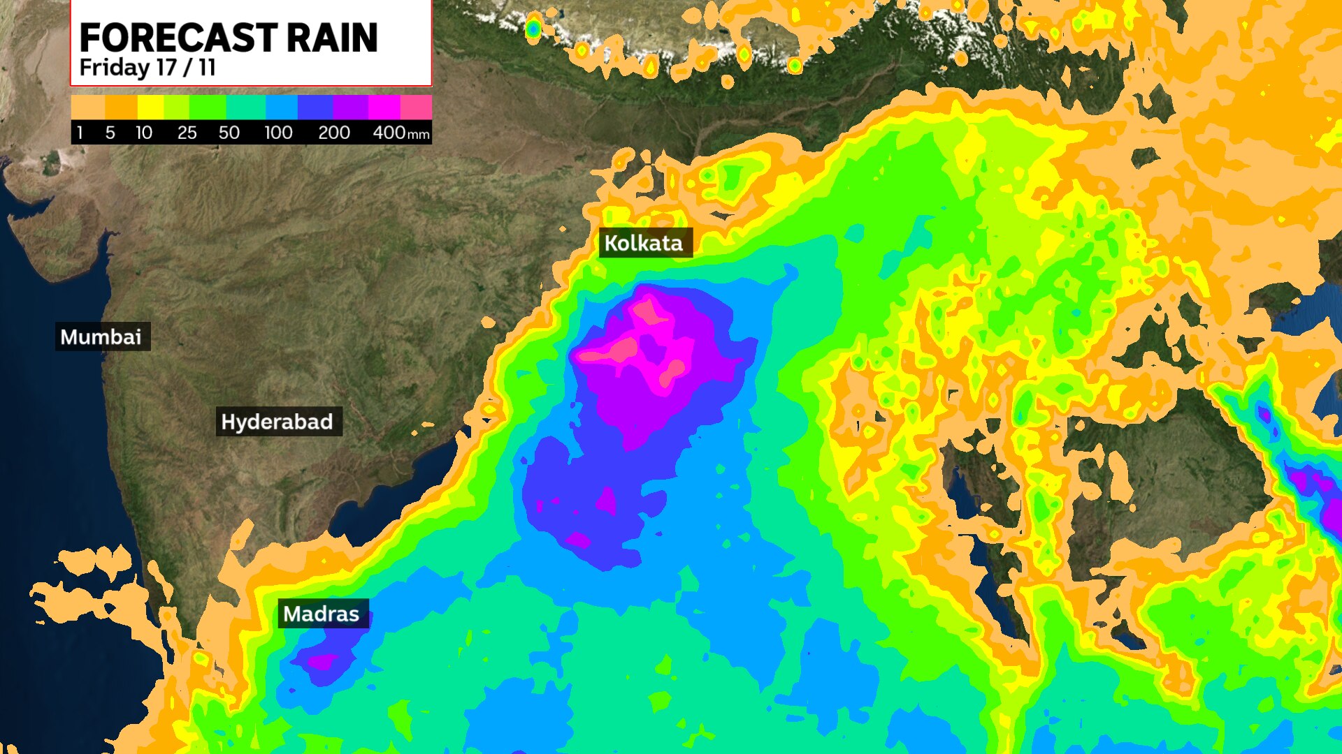 A rain map of India