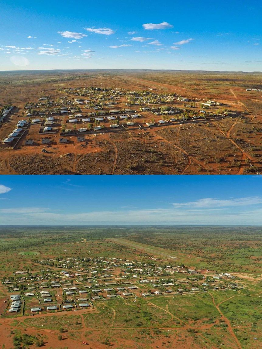 Aerial view of the landscape surrounding Warburton, Western Australia.