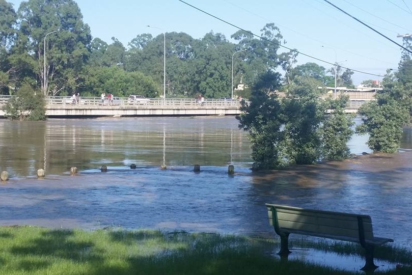 Flooding in the Logan River at Waterford