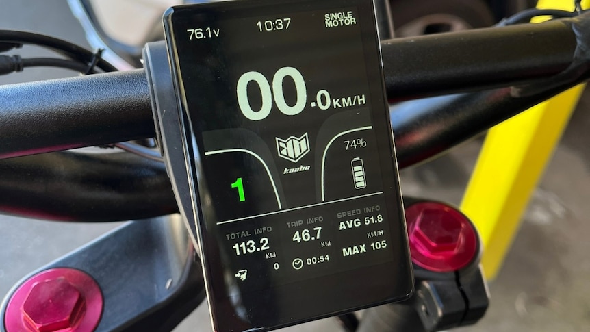 The screen of the scooter shows it went 105kph.
