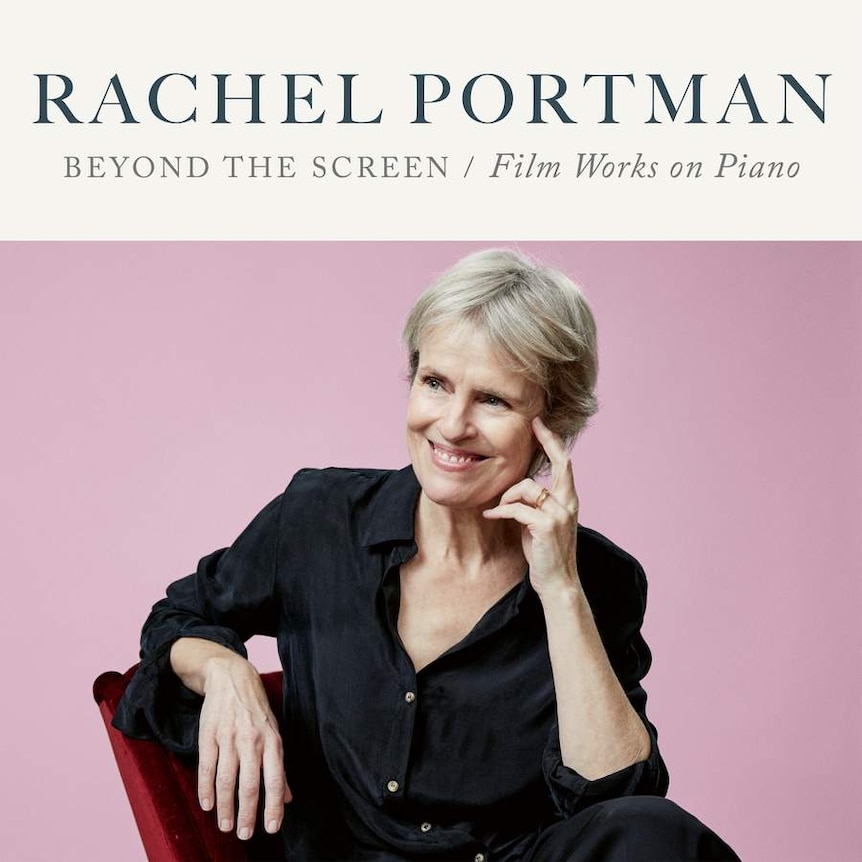 Beyond the Screen - Film Works on Piano album cover showing Rachel Portman against a pink background