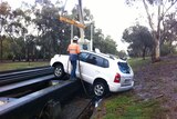 O-Bahn blocked by car