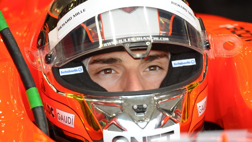 Jules Bianchi in the Marussia cockpit