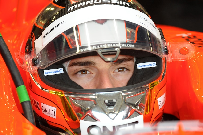 Jules Bianchi in the Marussia cockpit