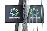 A Centrelink sign on a building.