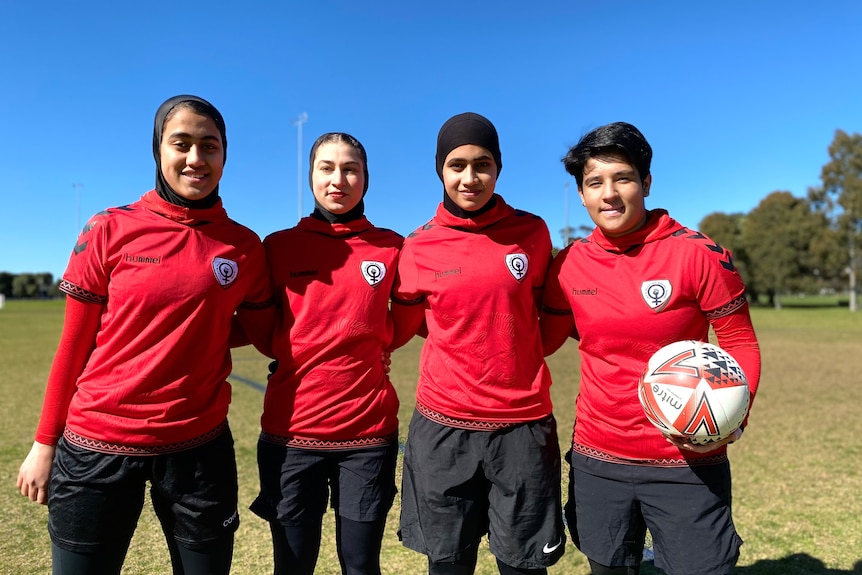 Members of the Afghan Women's team now play under the banner of the Melbourne Victory Afghan Women's Team at training