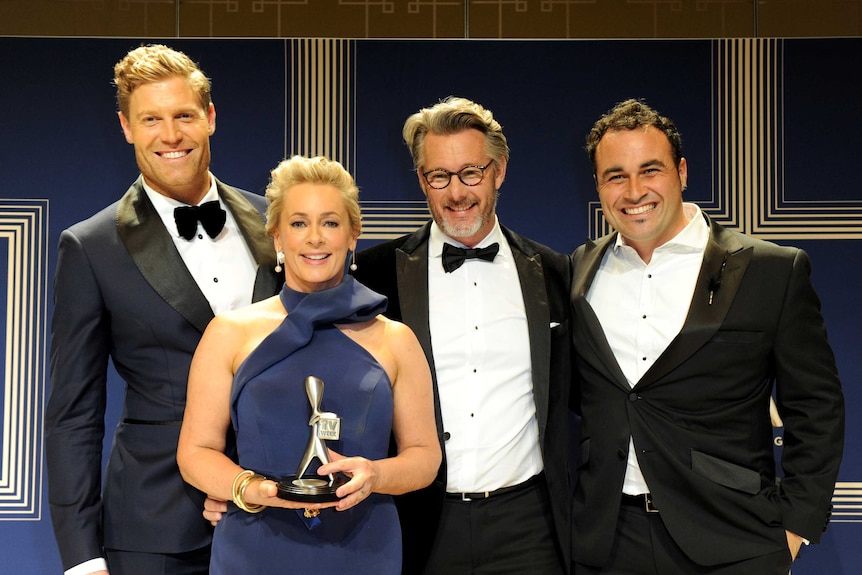 The cast of Network Ten's The Living Room with their Logie for Best Lifestyle Program.