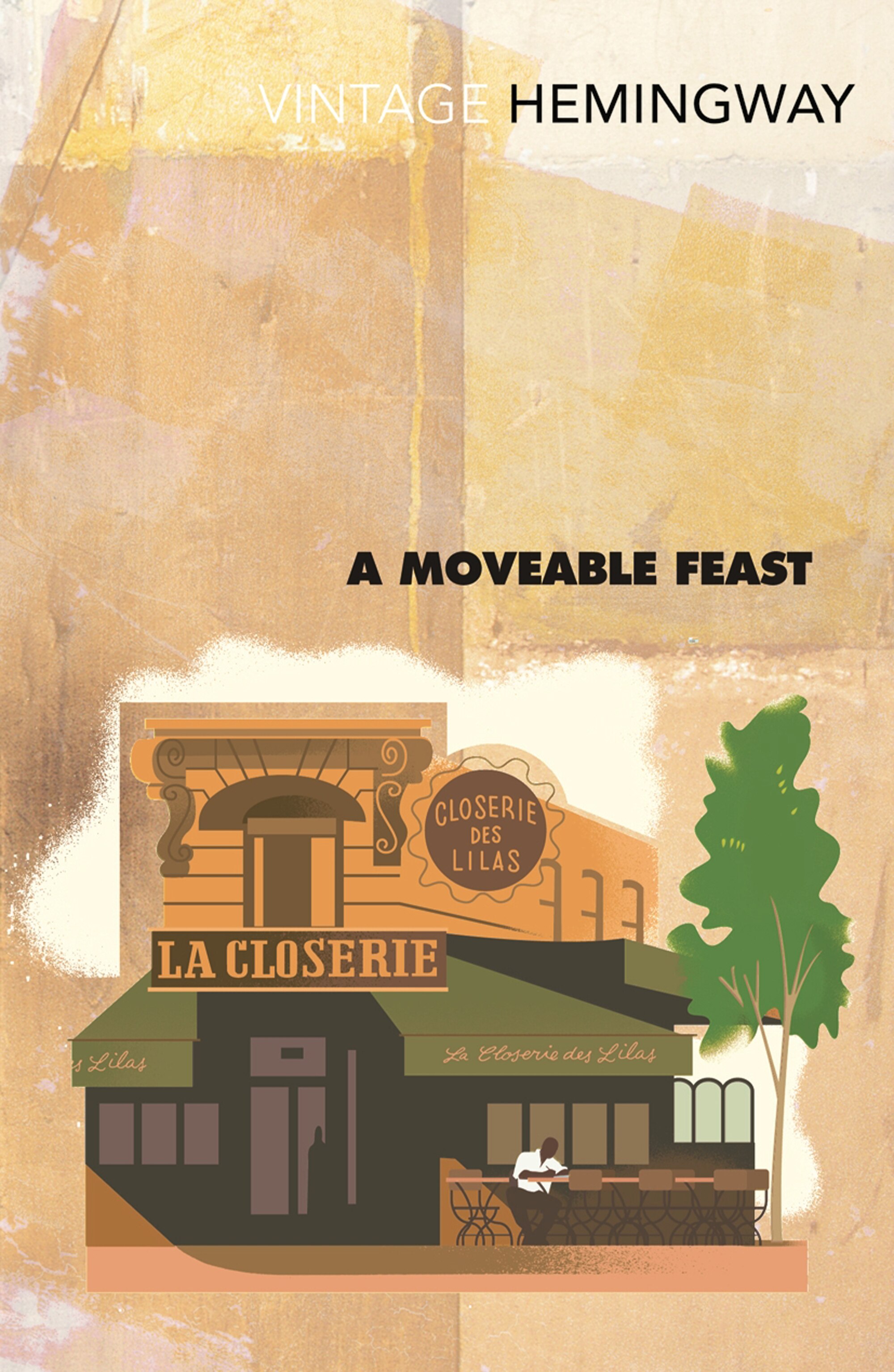 Cover of A Moveable Feast by Ernest Hemingway featuring the front of a Parisian store.