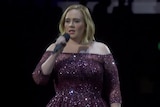 Adele performing in Brisbane.