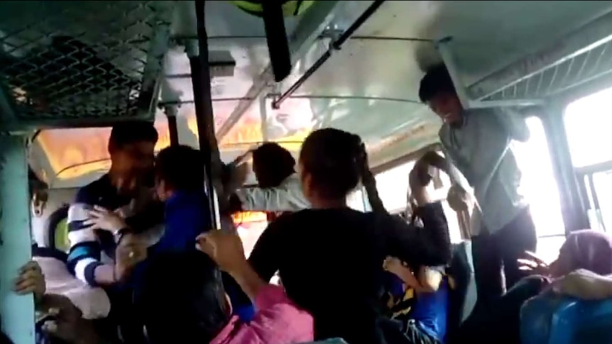 Indian Sisters Filmed Fighting Back Against Men Harassing Them On Bus