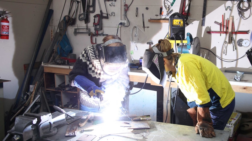 Many of the women did not have a chance to learn welding when they were younger.